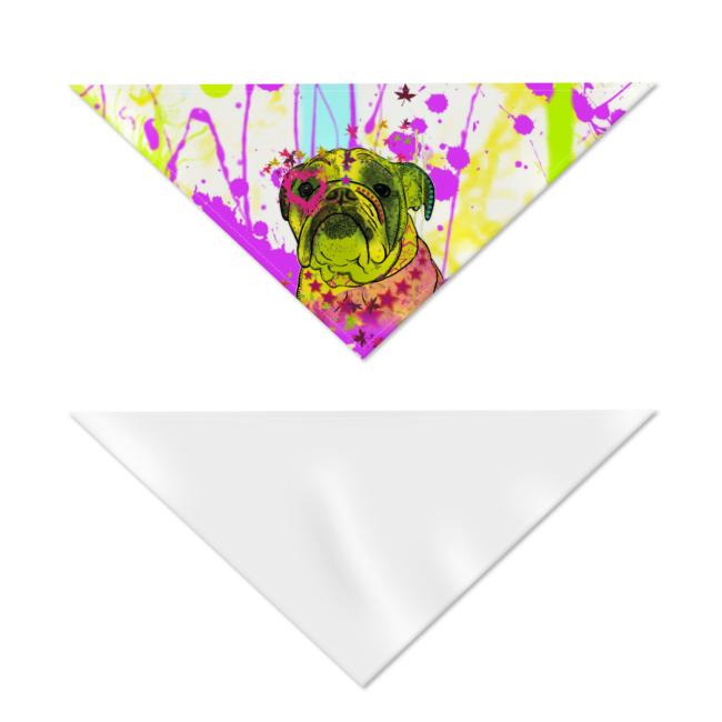 Preview: Hunde-Bandana Cindy - Popart Hundedesign, 100 % Polyester, 70x30 cm, verstellbar, waschbar